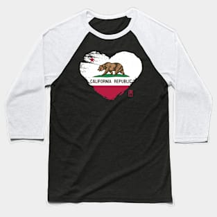 U.S. State - I Love California - California Flag Baseball T-Shirt